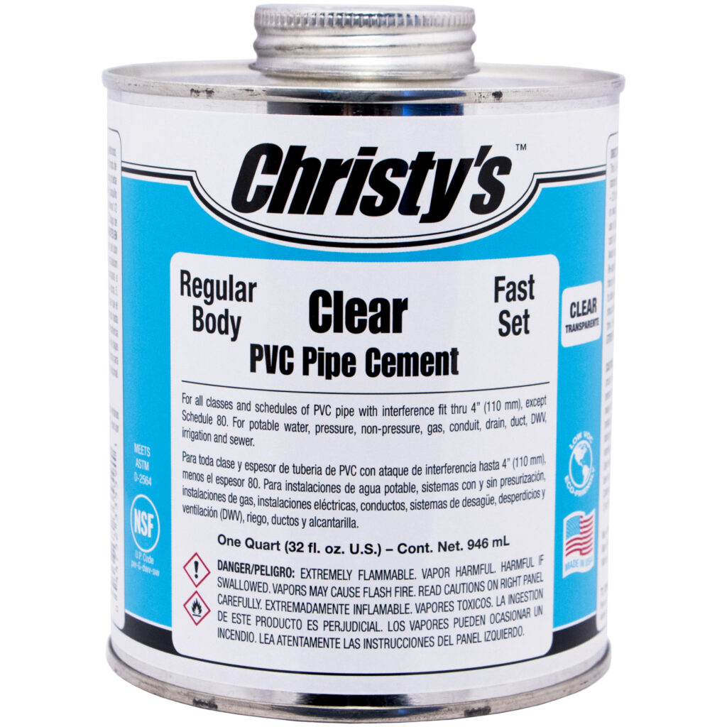 Handy Pack Clear Regular PVC Cement & Purple Primer Christy's